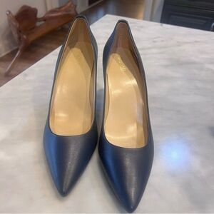 Michael Kors Navy Leather Heels size 12